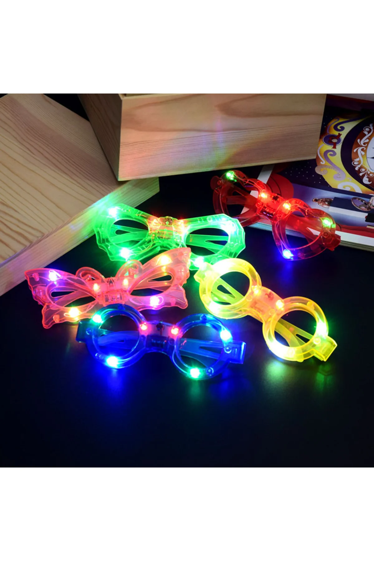 Led Işıklı Karışık 6 Model Yanar Söner Parti Gözlüğü 12 Adet  GO5