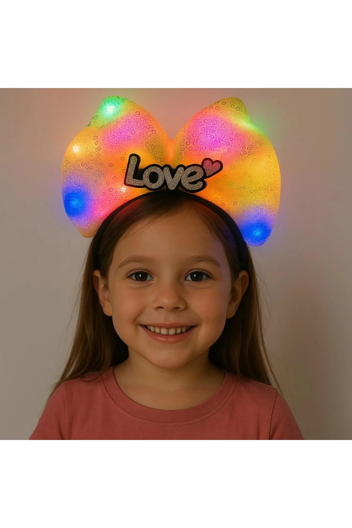 LED Işıklı Love Yazılı Sarı Fiyonk Taç – Kız Çocuk Parti Tacı (50 LED Işıklı Love Yazılı Sarı Fiyonk Taç – Kız Çocuk Parti Tacı (50