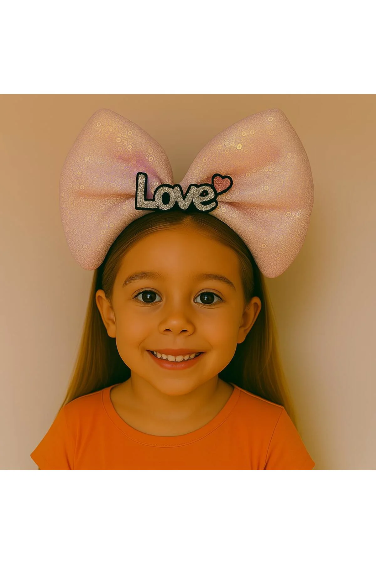 LED Işıklı Love Yazılı Pembe Fiyonk Taç – Kız Çocuk Parti Tacı