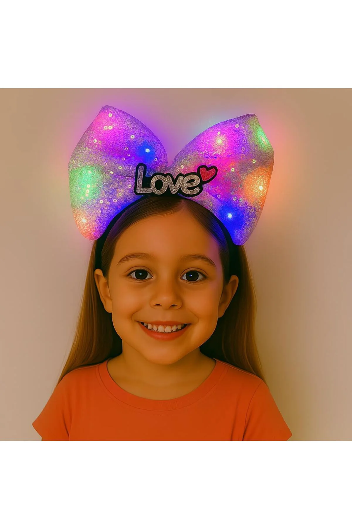 LED Işıklı Love Yazılı Mor Fiyonk Taç – Kız Çocuk Parti Tacı (506 LED Işıklı Love Yazılı Mor Fiyonk Taç – Kız Çocuk Parti Tacı (506