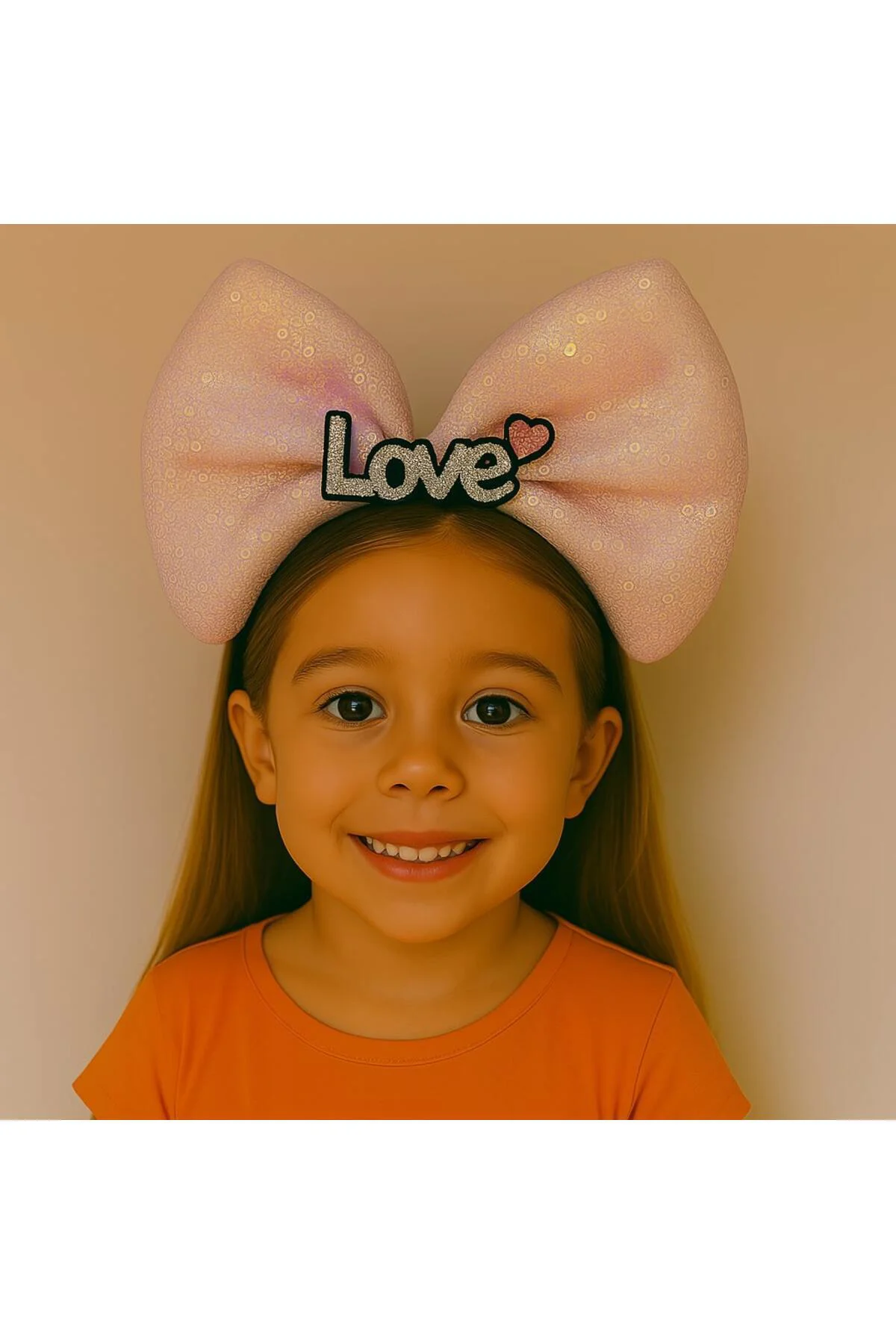 LED Işıklı Love Yazılı Pembe Fiyonk Taç – Kız Çocuk Parti Tacı