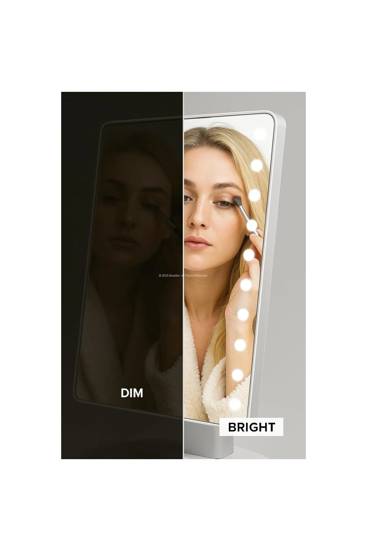 Led Işıklı Makyaj Aynası Dokunmatik 3 Işık Modlu Ayarlanabilir Oy