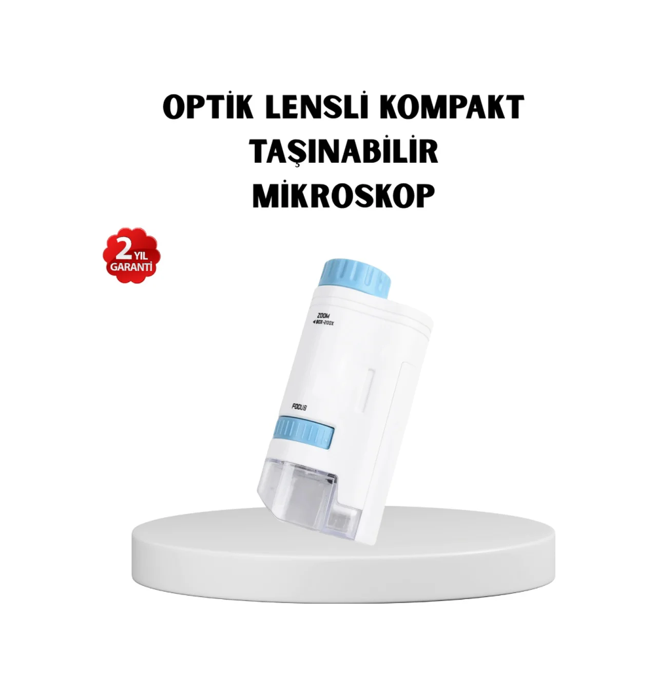 Led Işıklı Mikroskop 80x 200x Zoom Eğitici Bilim Seti Ve Taşınabilir
