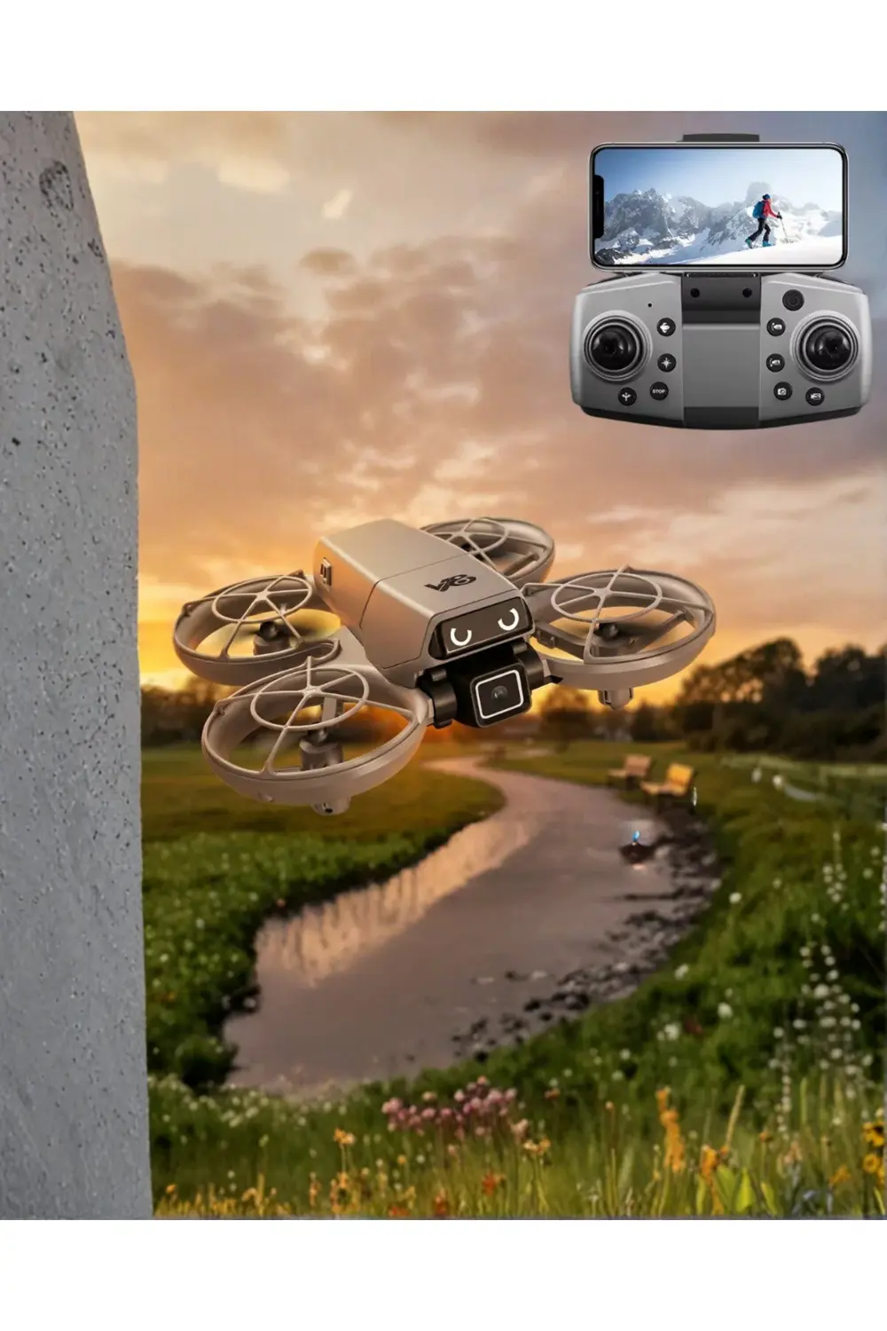 LED Işıklı Mini Drone Kameralı Headless ve APP Destekli