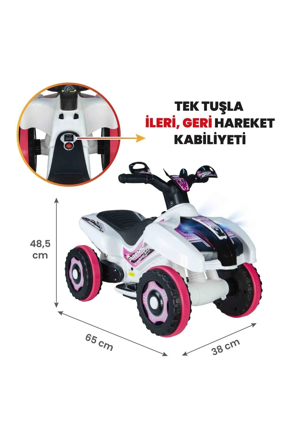 Led Işıklı Müzikli Akülü Araba atv Akülü Motor 2-4 yaş