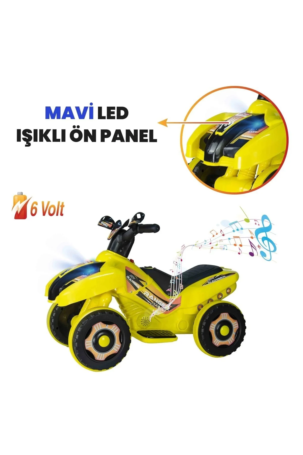 Led Işıklı Müzikli Akülü Atv