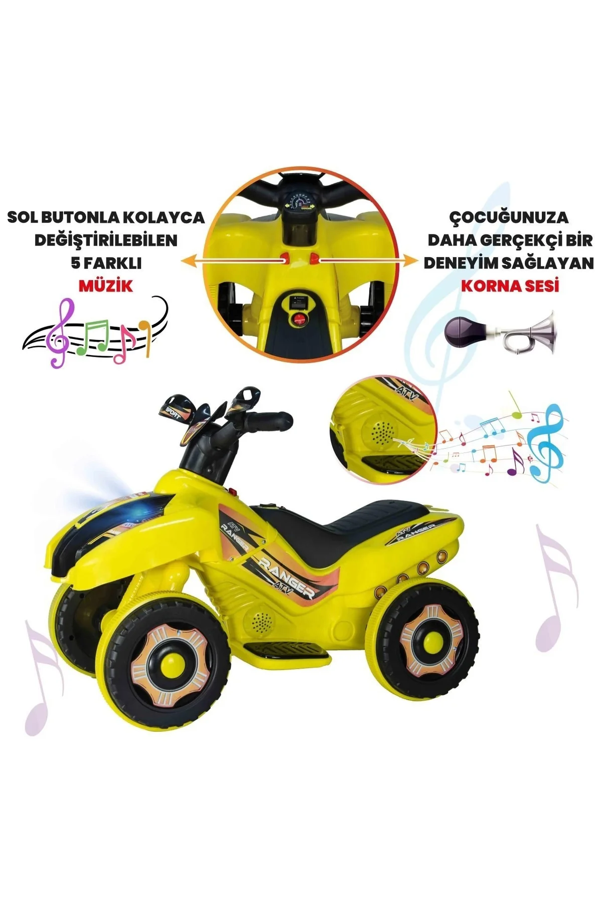 Led Işıklı Müzikli Akülü Atv