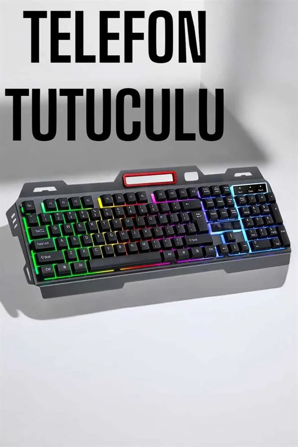 Led Işıklı Oyuncu Klavye Usb Girişli RGB Işıklı Q Klavye Mouse He