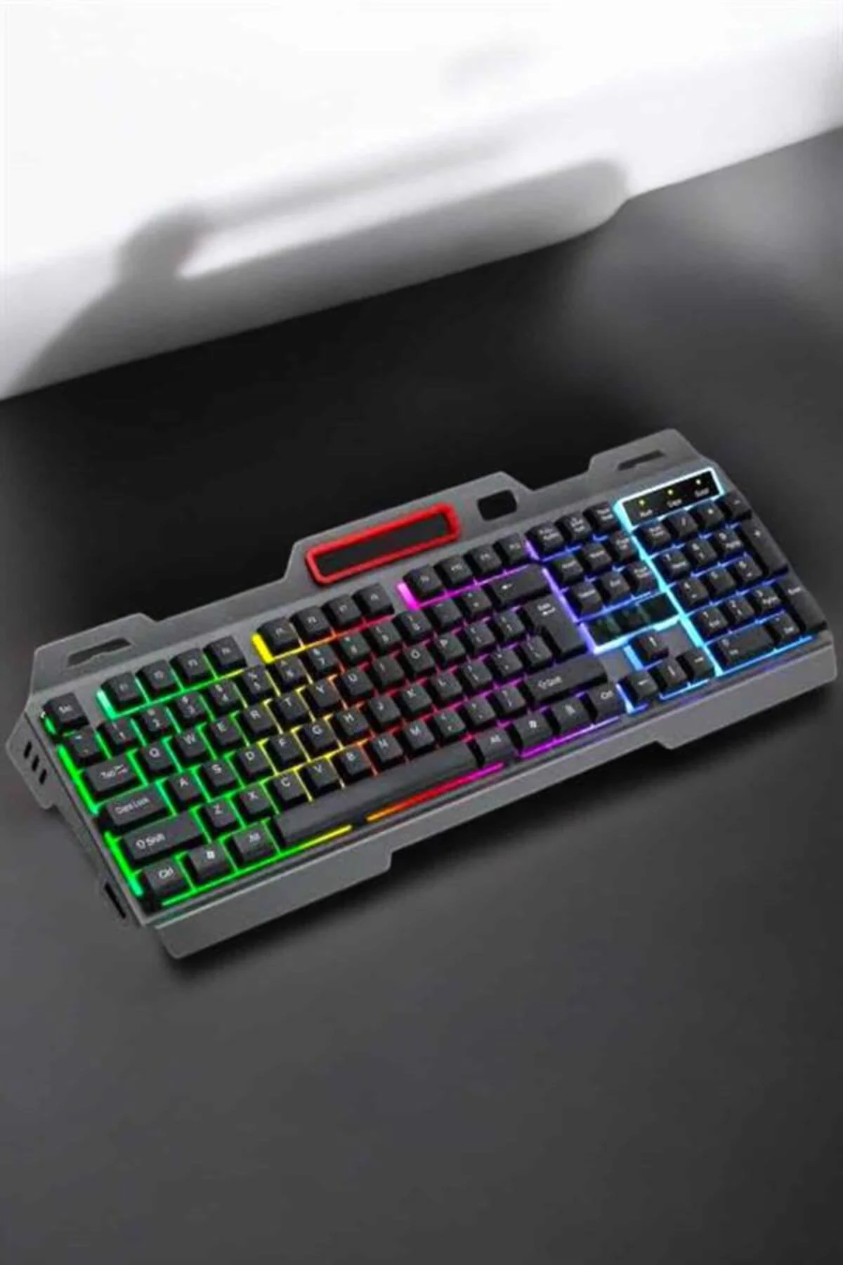 Led Işıklı Oyuncu Klavye Usb Girişli RGB Işıklı Q Klavye Mouse He
