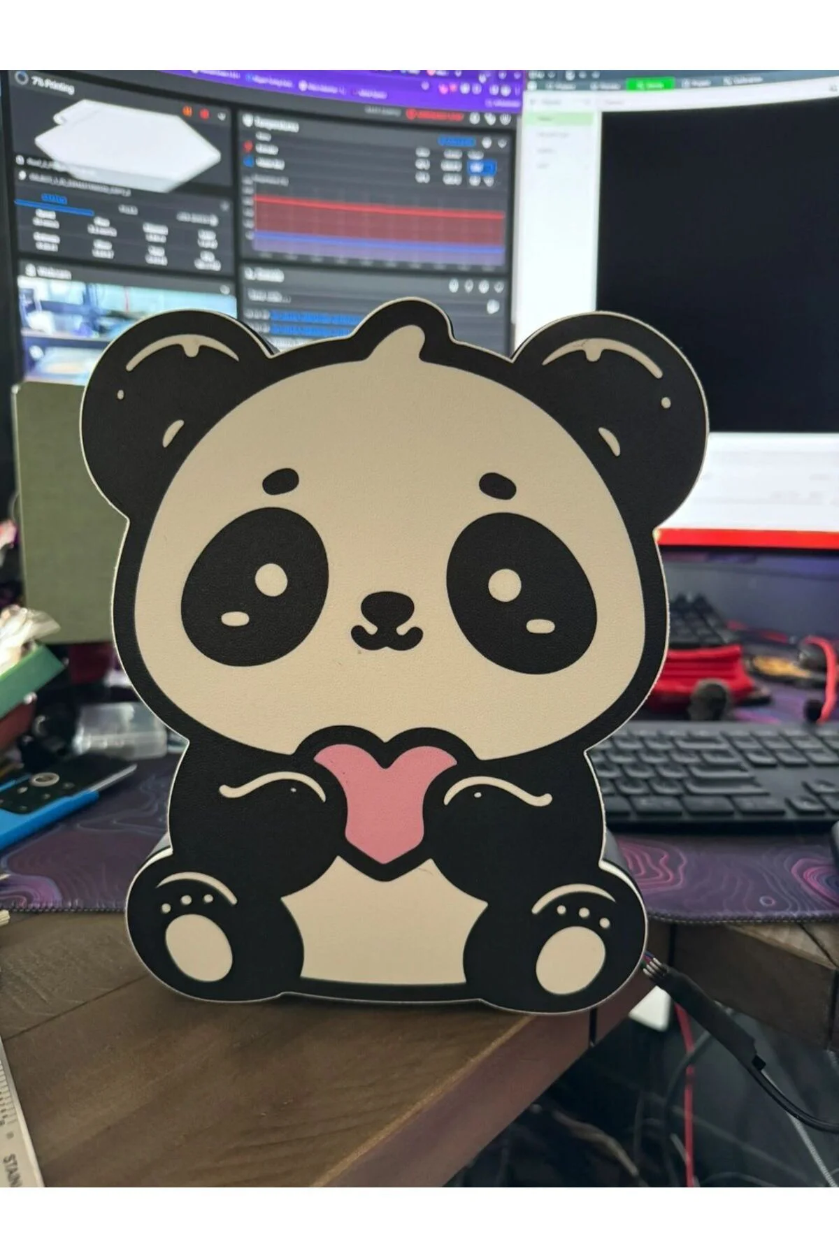 Led Işıklı Panda Lamba