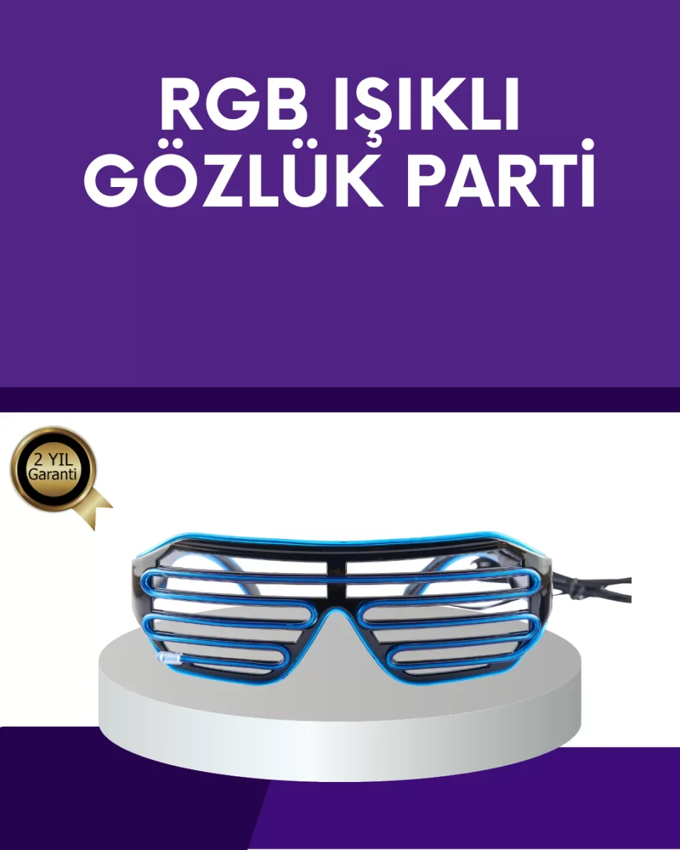 LED Işıklı Parti Gözlüğü Renkli Eğlence Aksesuarı - Lisinya