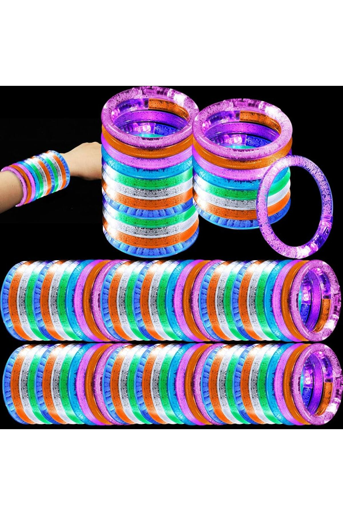 Ok Aksesuar Led İşıklı Pilli İşıklı Rengarenk Bileklik İşıklı Bilezik Karışık