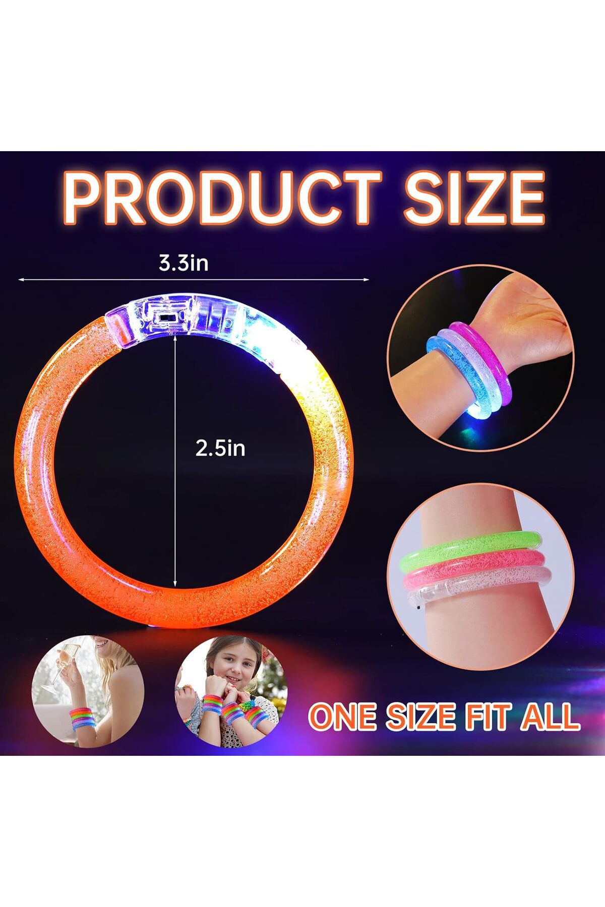 Ok Aksesuar Led İşıklı Pilli İşıklı Rengarenk Bileklik İşıklı Bilezik Karışık