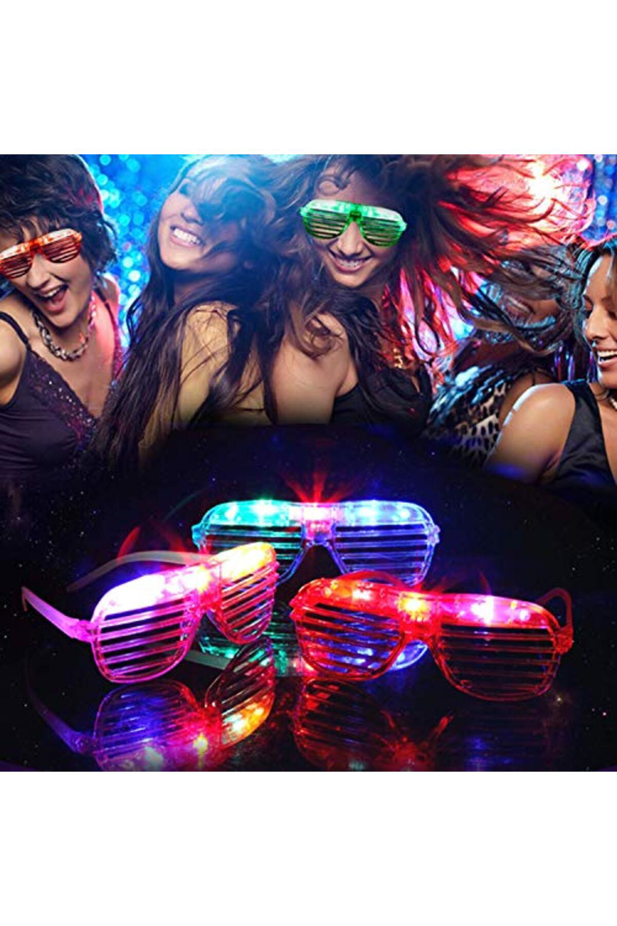 Andela Led İşikli Pilli Panjur Şekilli Rengarenk Yanip Sönen Lüks Parti