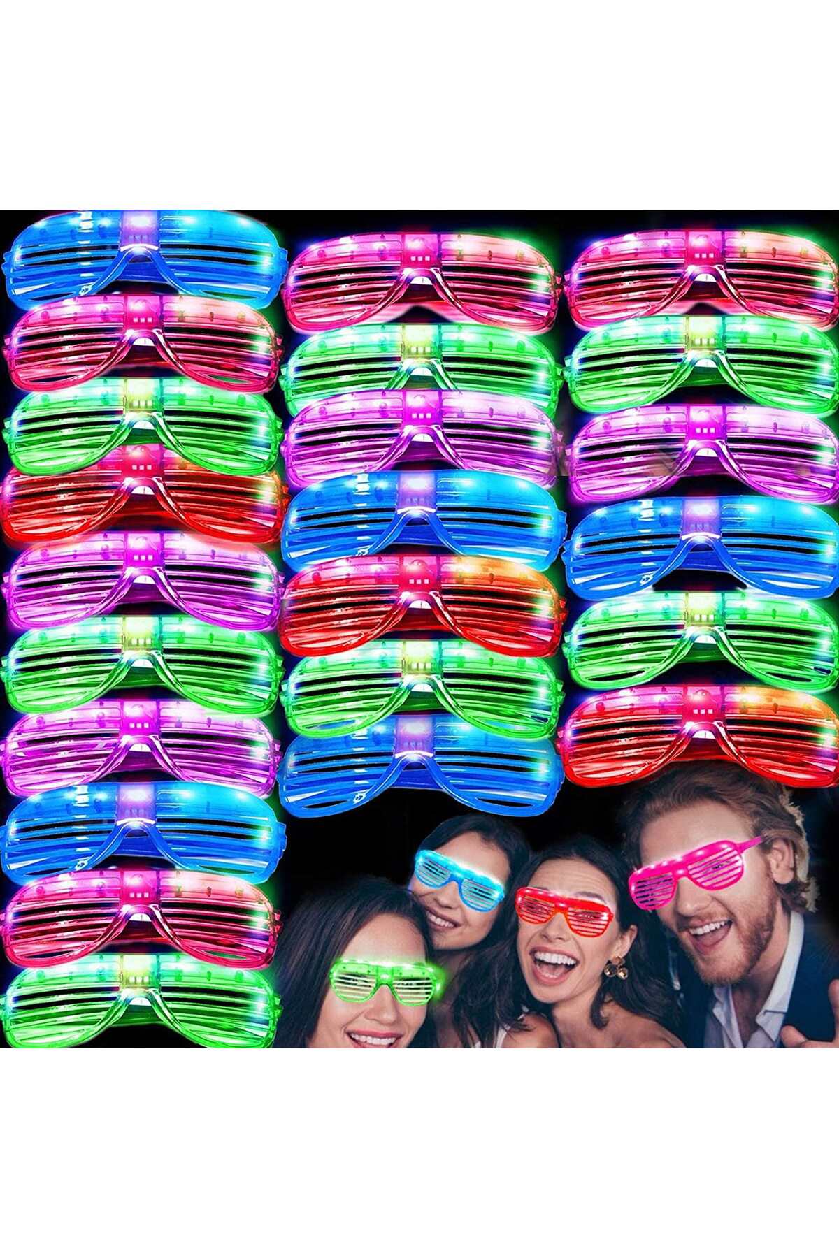 Andela Led İşikli Pilli Panjur Şekilli Rengarenk Yanip Sönen Lüks Parti