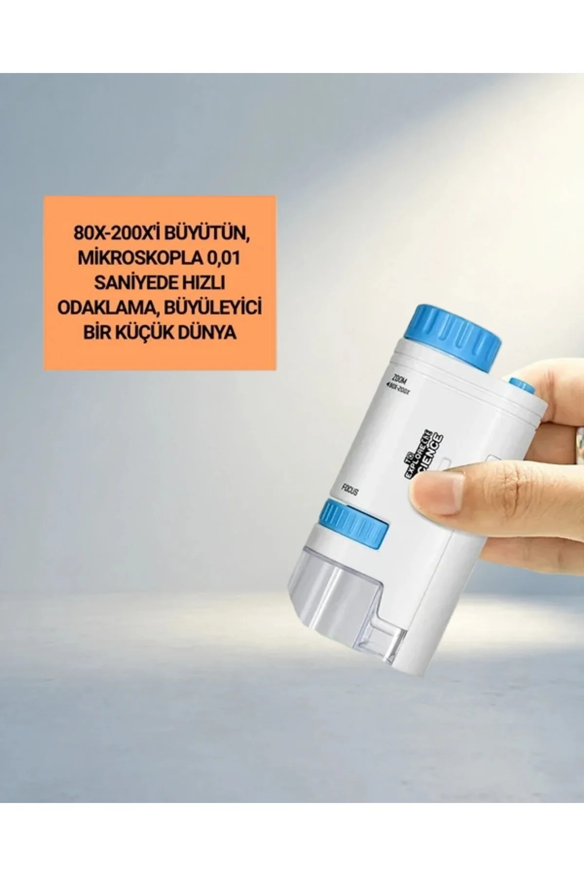 Led Işıklı Portatif El Mikroskop 80X-200X Büyütme Led Işıklı Portatif El Mikroskop 80X-200X Büyütme