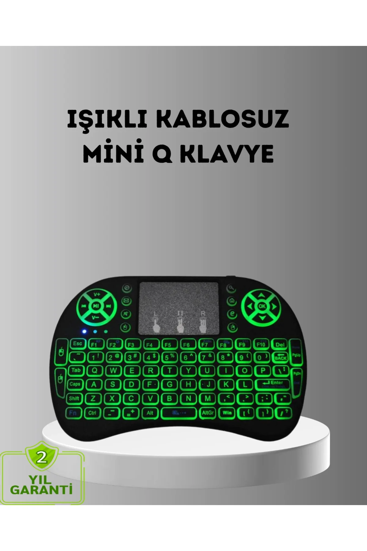 LED Işıklı Q Klavye – Touchpad, Numerik Tuş Takımı ve Multimedya 