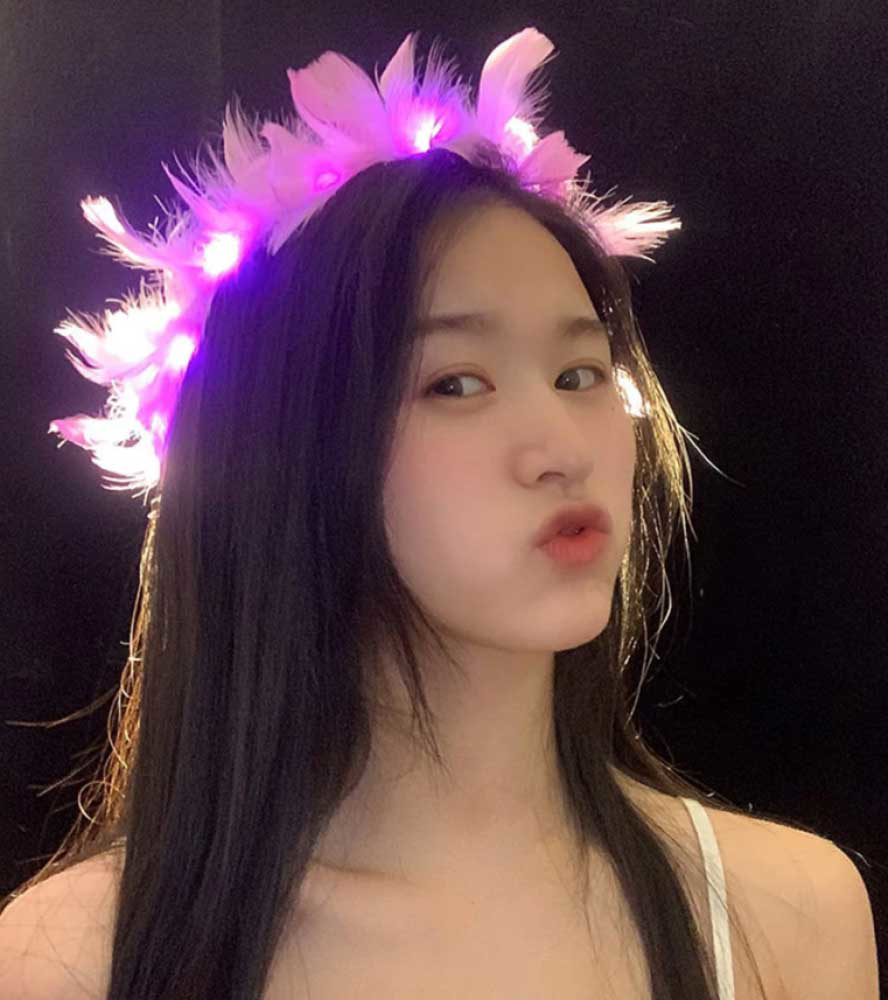 Led Işıklı Rengarenk Yanan 3 Fonksiyonlu Otrişli Parti Tacı Pembe