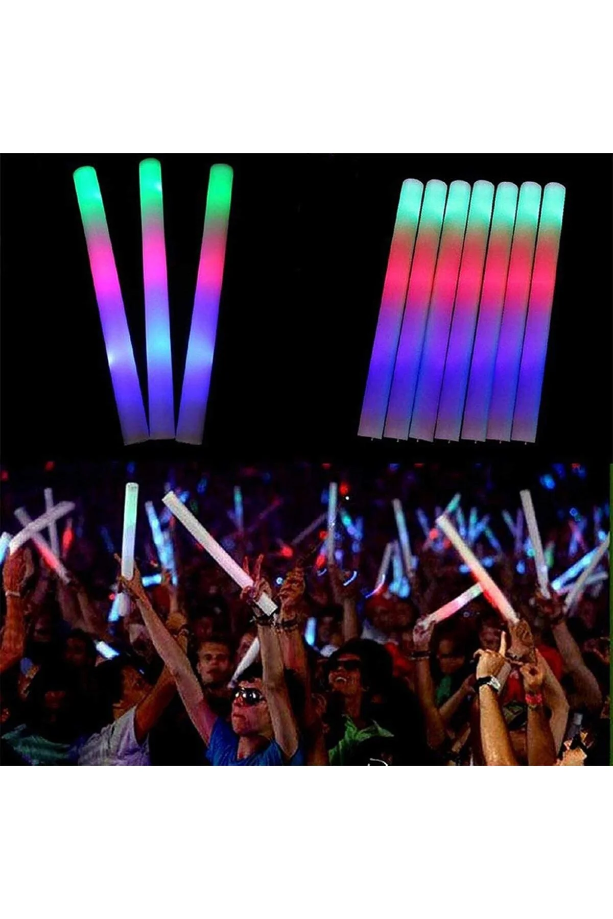 Led Işıklı Rengarenk Sünger Parti Çubuk Led Işıklı Rengarenk Sünger Parti Çubuk