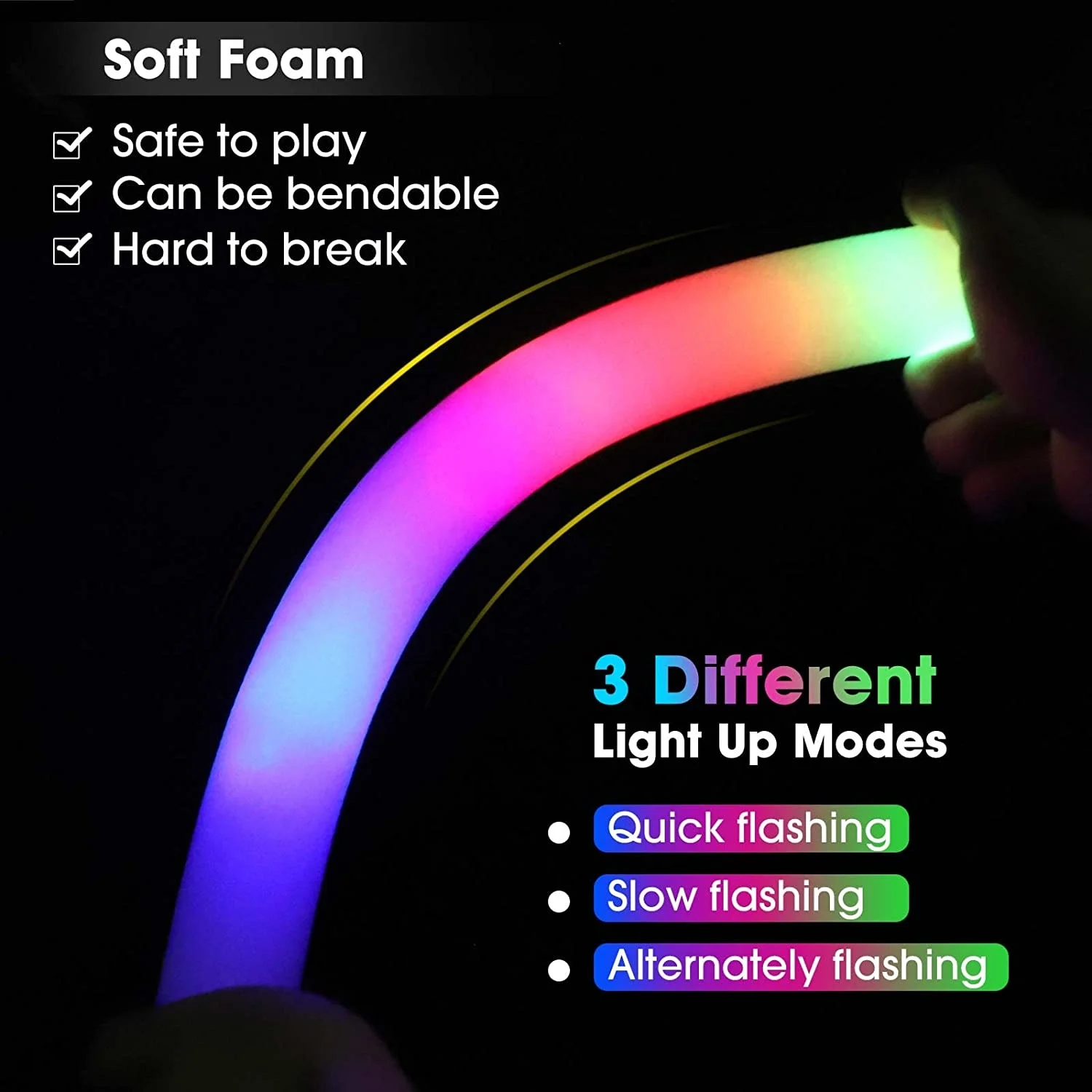 Led Işıklı Rengarenk Sünger Parti Çubuk Işıklı Kauçuk Sopa 46 cm Led Işıklı Rengarenk Sünger Parti Çubuk Işıklı Kauçuk Sopa 46 cm