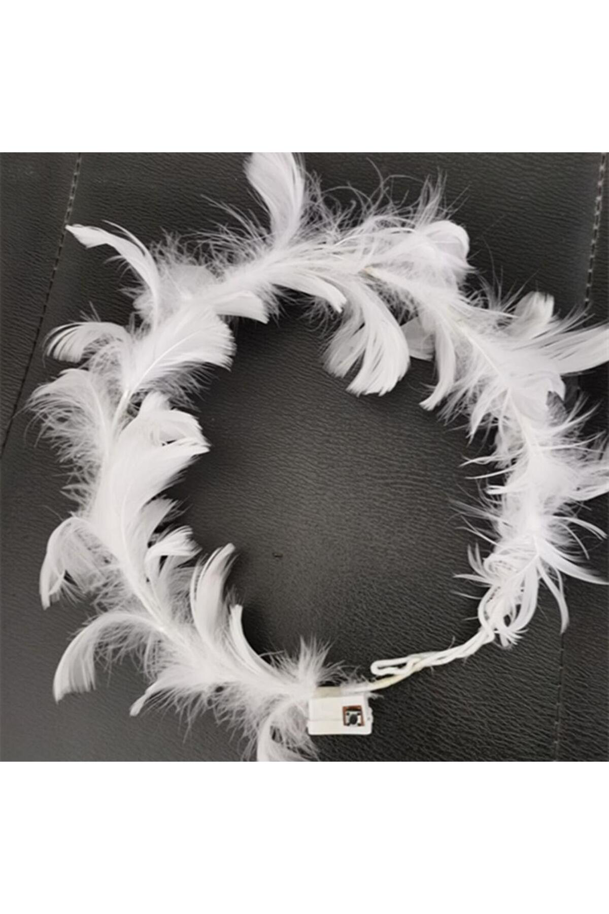 Ok Aksesuar Led İşıklı Rengarenk Yanan 3 Fonksiyonlu Otrişli Parti Tacı Beyaz