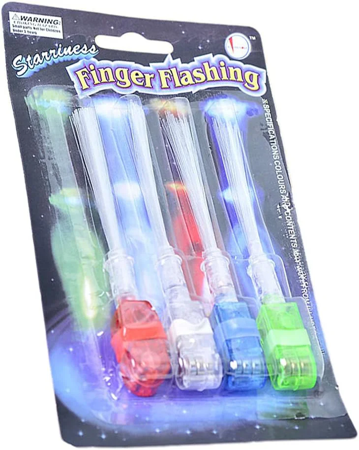 Led Işıklı Renkli Püsküllü Parmak Işığı 4'lü Set - Parti ve Düğün Aksesuarı