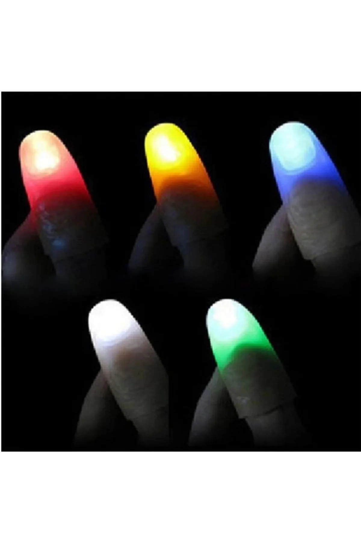 Led Işıklı Renkli Sihirli Parmak Işıklı Parmak Şaka Parmak 1 Adet