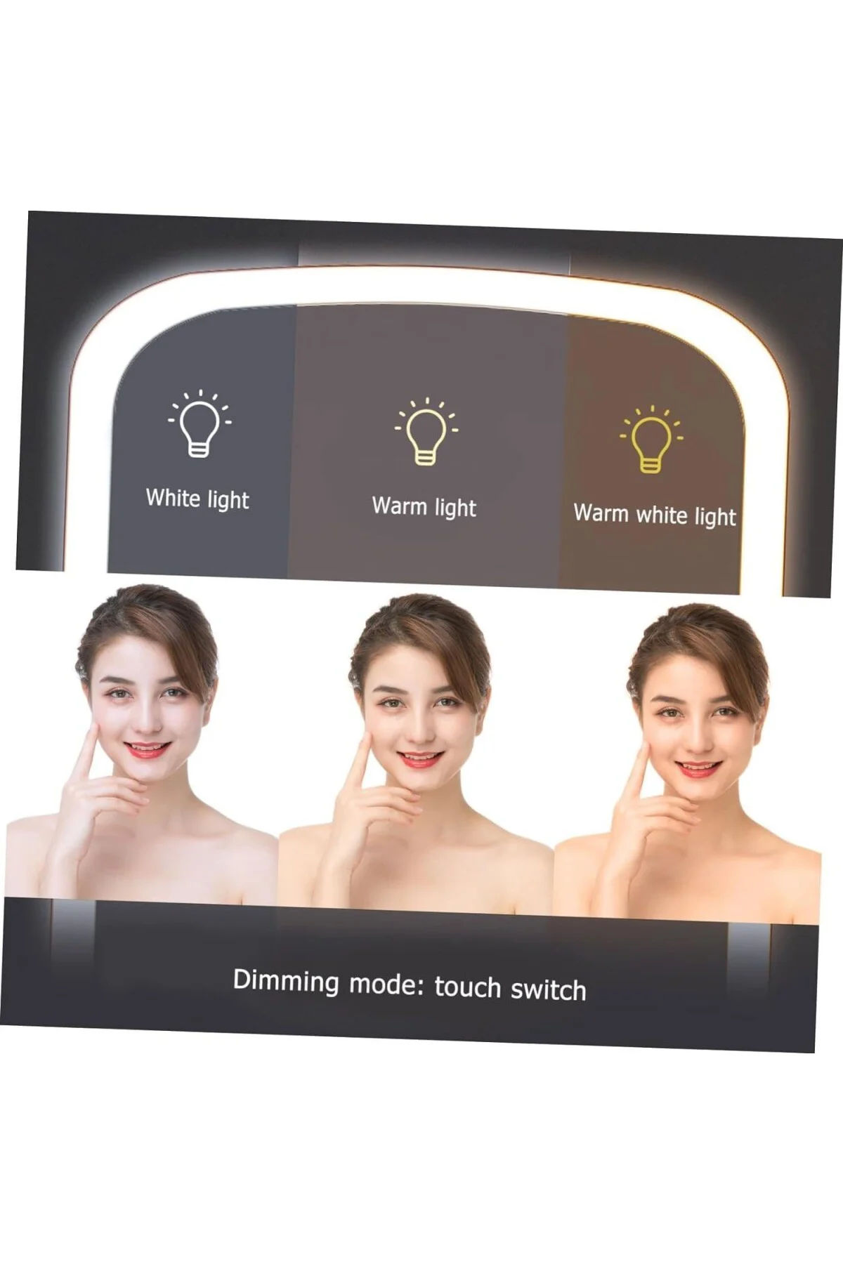LED Işıklı Şarjlı Makyaj Aynası - 3 Farklı Işık Tonu - Dokunmatik