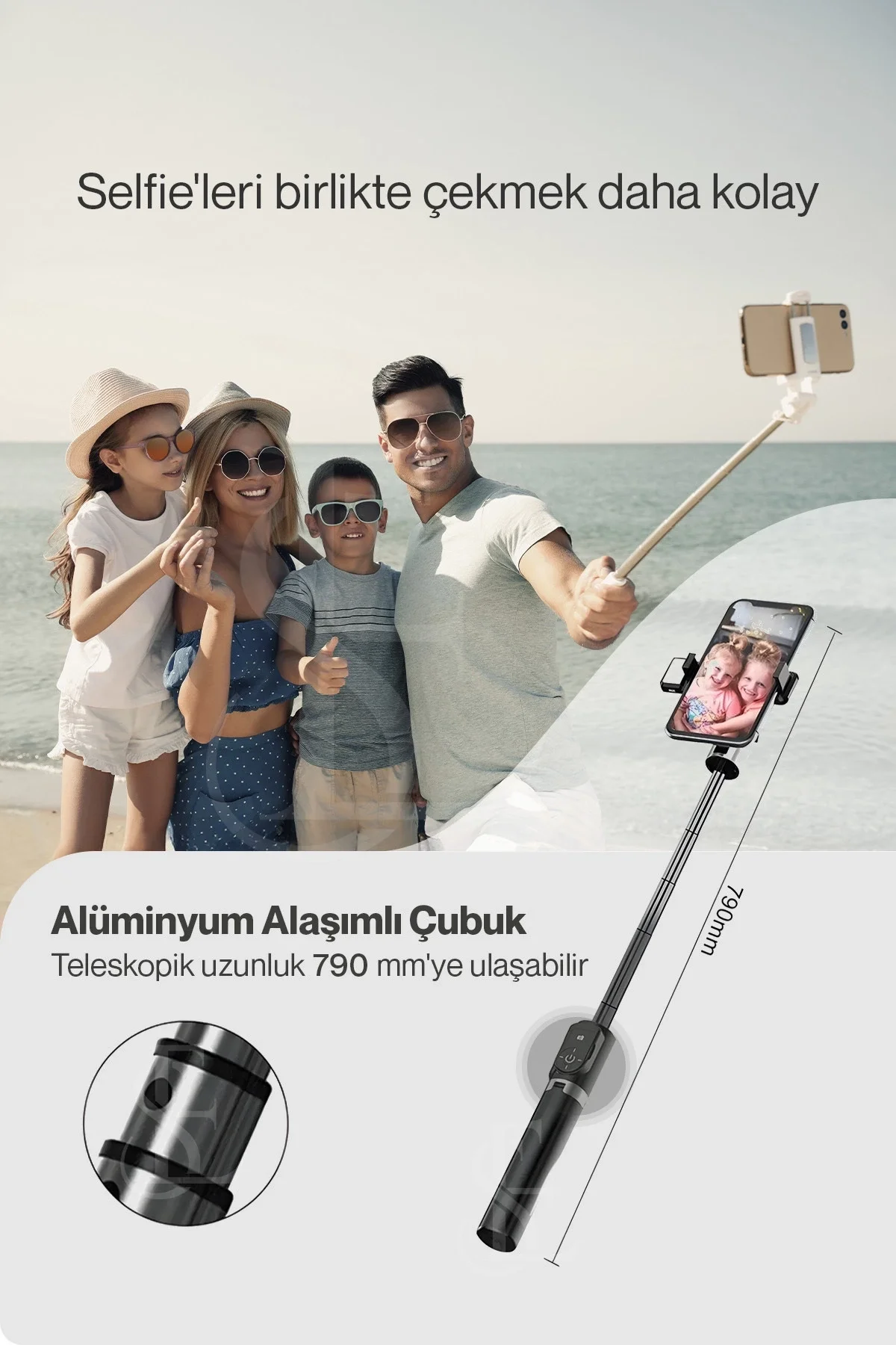 Led Işıklı Selfie Çubuğu Bluetooth Kumandalı Kablosuz Tripot Selfie Monopod Selfie Stick SİYAH