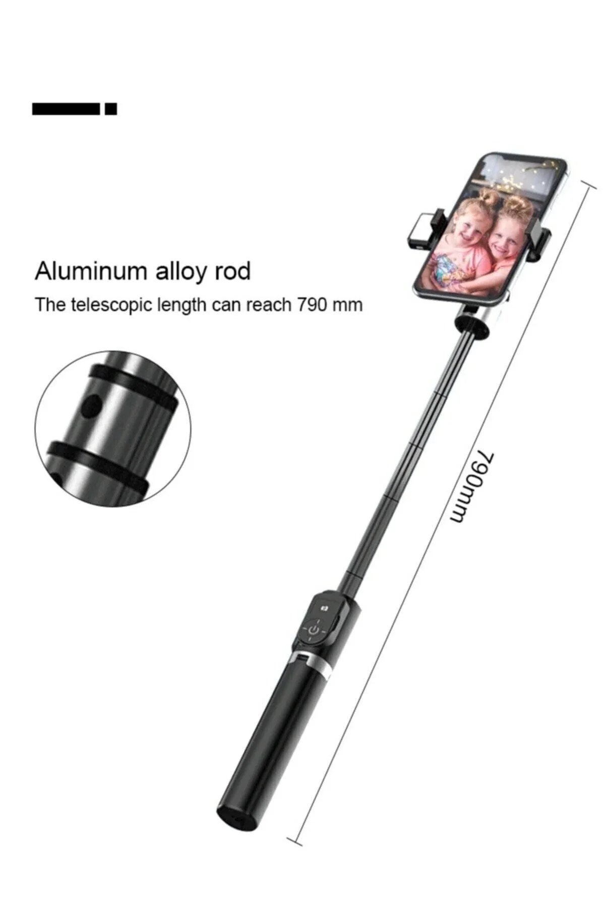 Led Işıklı Selfie Çubuğu Bluetooth Kumandalı Kablosuz Tripot Selfie Monopod Selfie Stick SİYAH