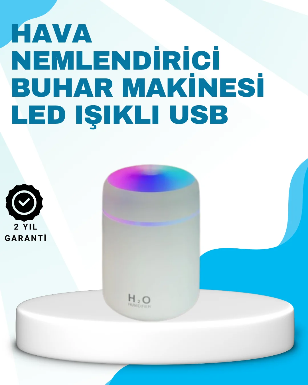 LED Işıklı Sessiz Masaüstü Nemlendirici – 3 Buhar Modu Fiyatı, Yorumları ve Özellikleri