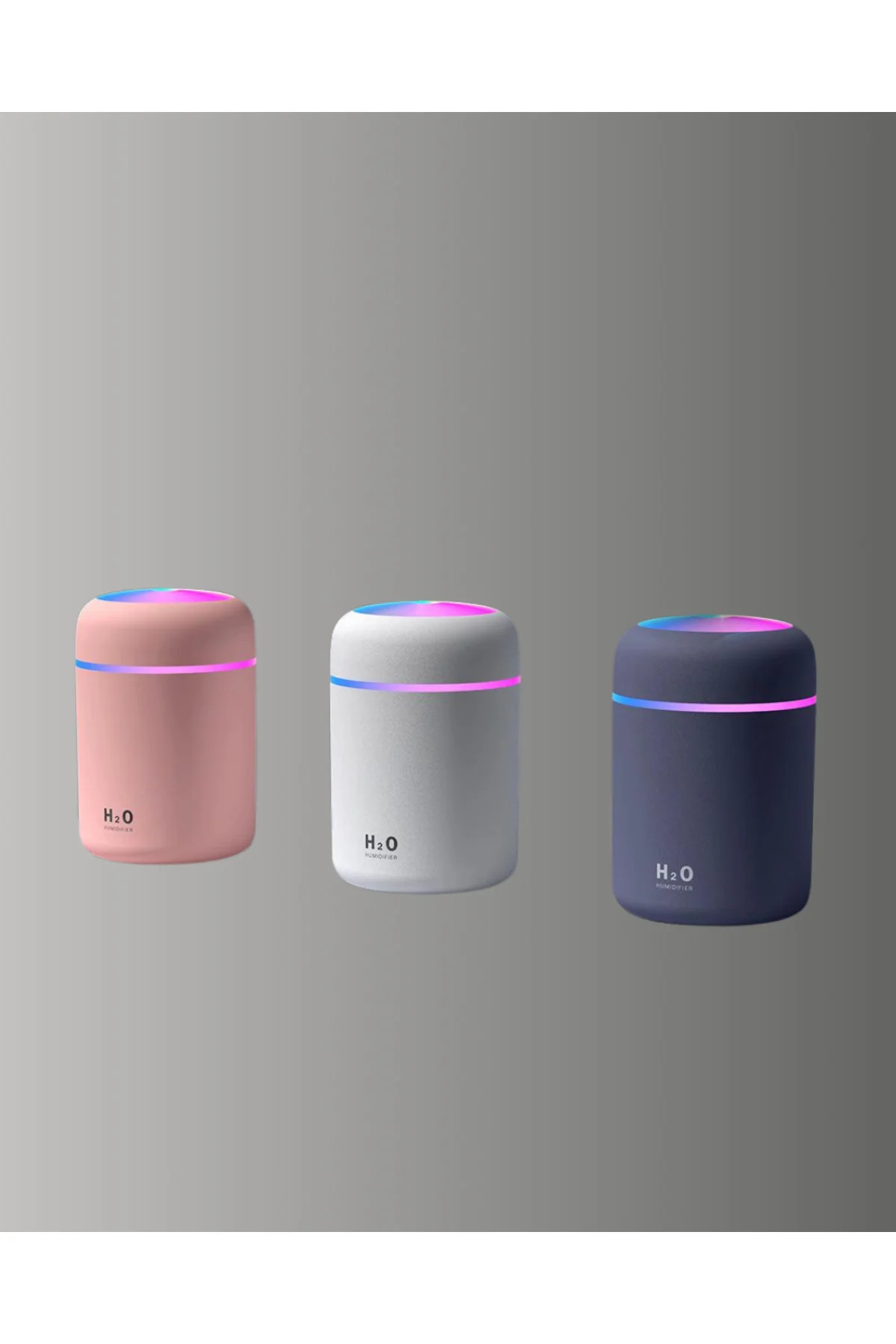 LED Işıklı Sessiz Masaüstü Nemlendirici – 3 Buhar Modu