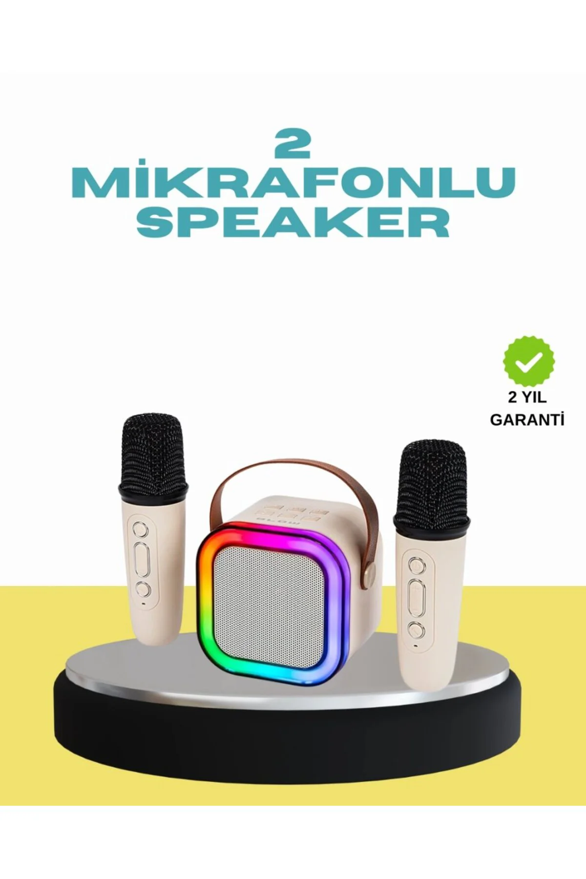 Led Işıklı Taşınabilir Karaoke Hoparlör – Usb & Aux Girişli