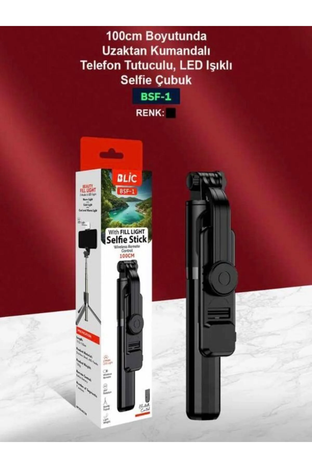 LED Işıklı Tripod Kablosuz Selfie Çubuğu, Tripod Standı