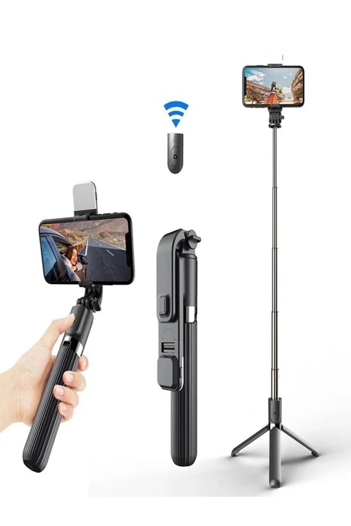 LED Işıklı Tripod Kablosuz Selfie Çubuğu, Tripod Standı