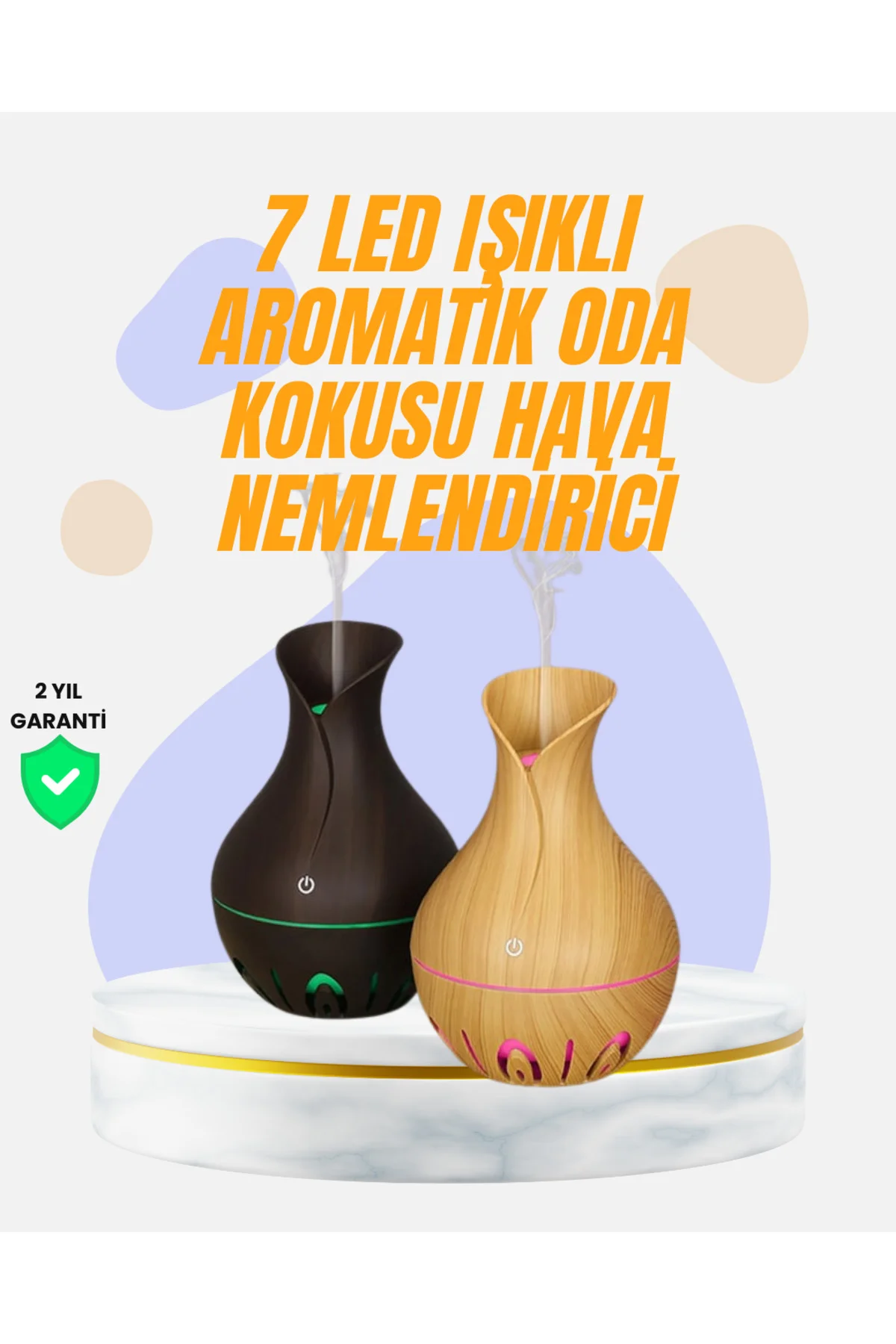 Led Işıklı Ultrasonik Oda Nemlendirici ve Uçucu Yağ Difüzörü