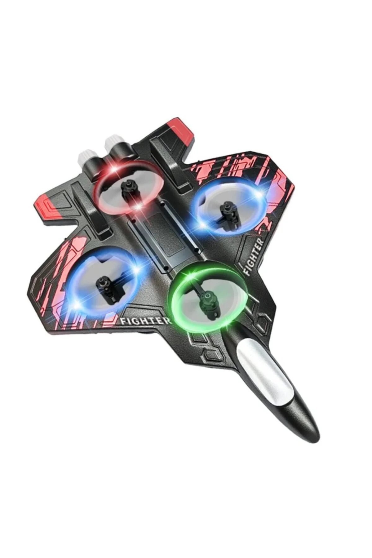 Led Işıklı Uzaktan Kumandalı Drone Fighter Jet Tasarımlı 360 Derece Dönebilen Oyuncak Uçak