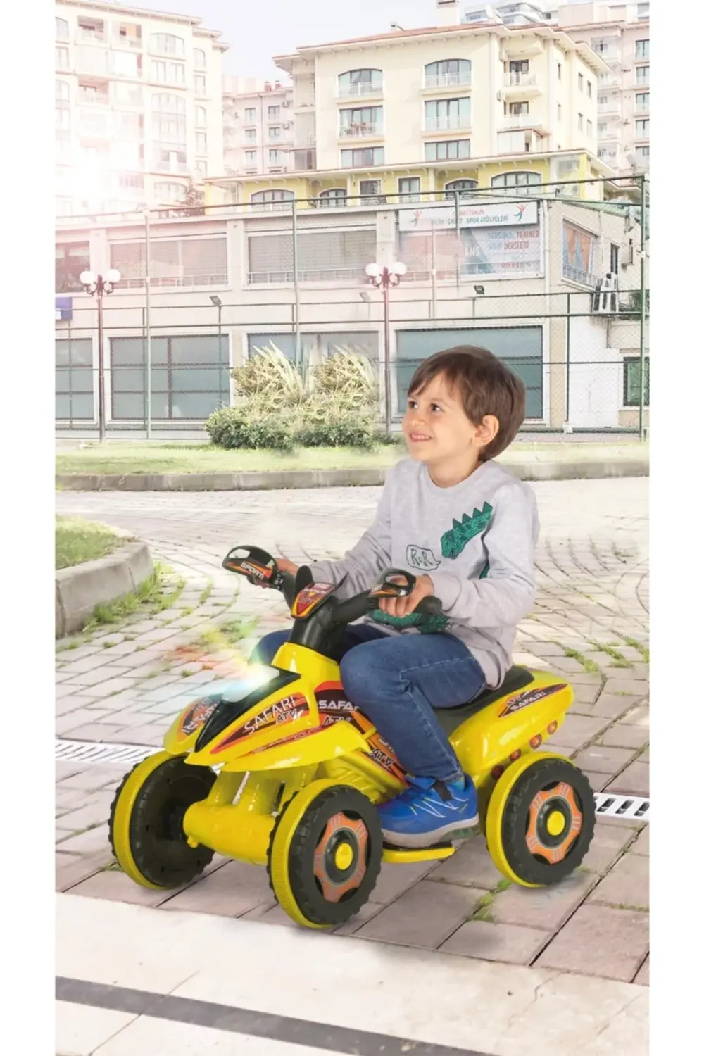 LED IŞIKLI VE MÜZİKLİ Akülü Atv 6 V Safari Sarı