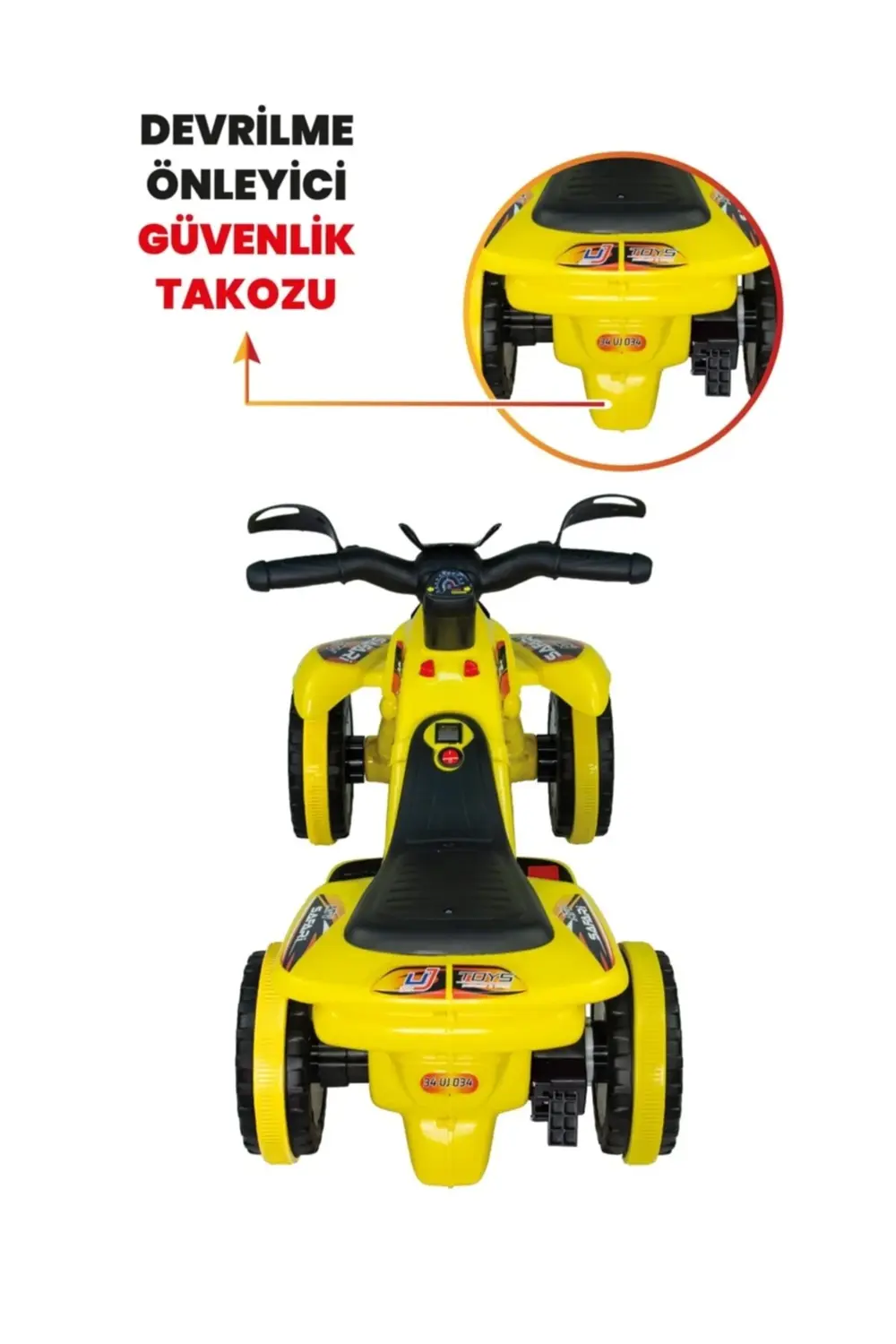 LED IŞIKLI VE MÜZİKLİ Akülü Atv 6 V Safari Sarı