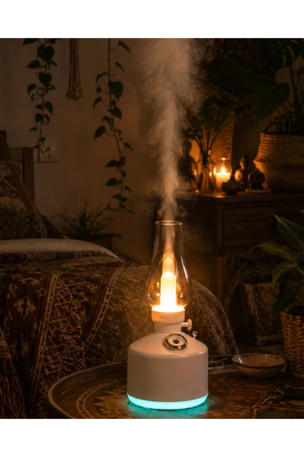 LED Işıklı Vintage Hava Nemlendirici Aromaterapi Difüzörü USB Şarjlı