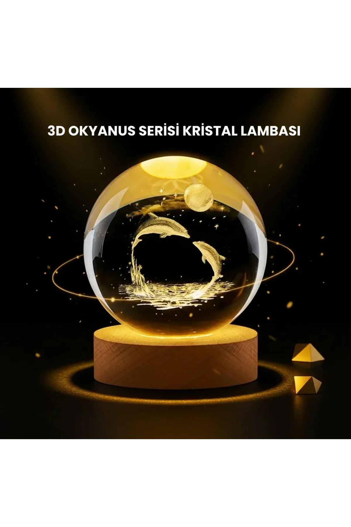 LED Işıklı Yunus Küre Ahşap Standlı Modern Dekoratif Aksesuar LED Işıklı Yunus Küre Ahşap Standlı Modern Dekoratif Aksesuar