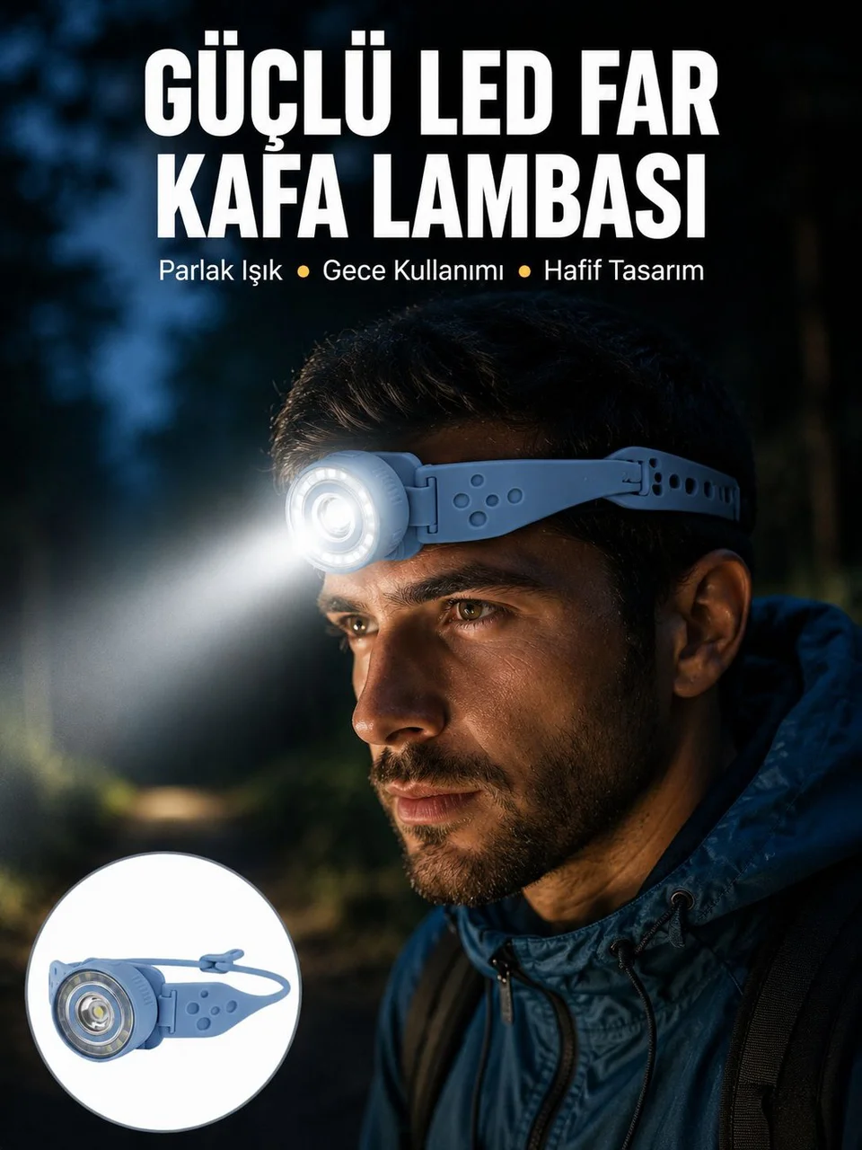 Led Kafa Lambası Kamp Yürüyüş Ve Gece Kullanımı İçin Yeni Nesil - Lisinya Diğer