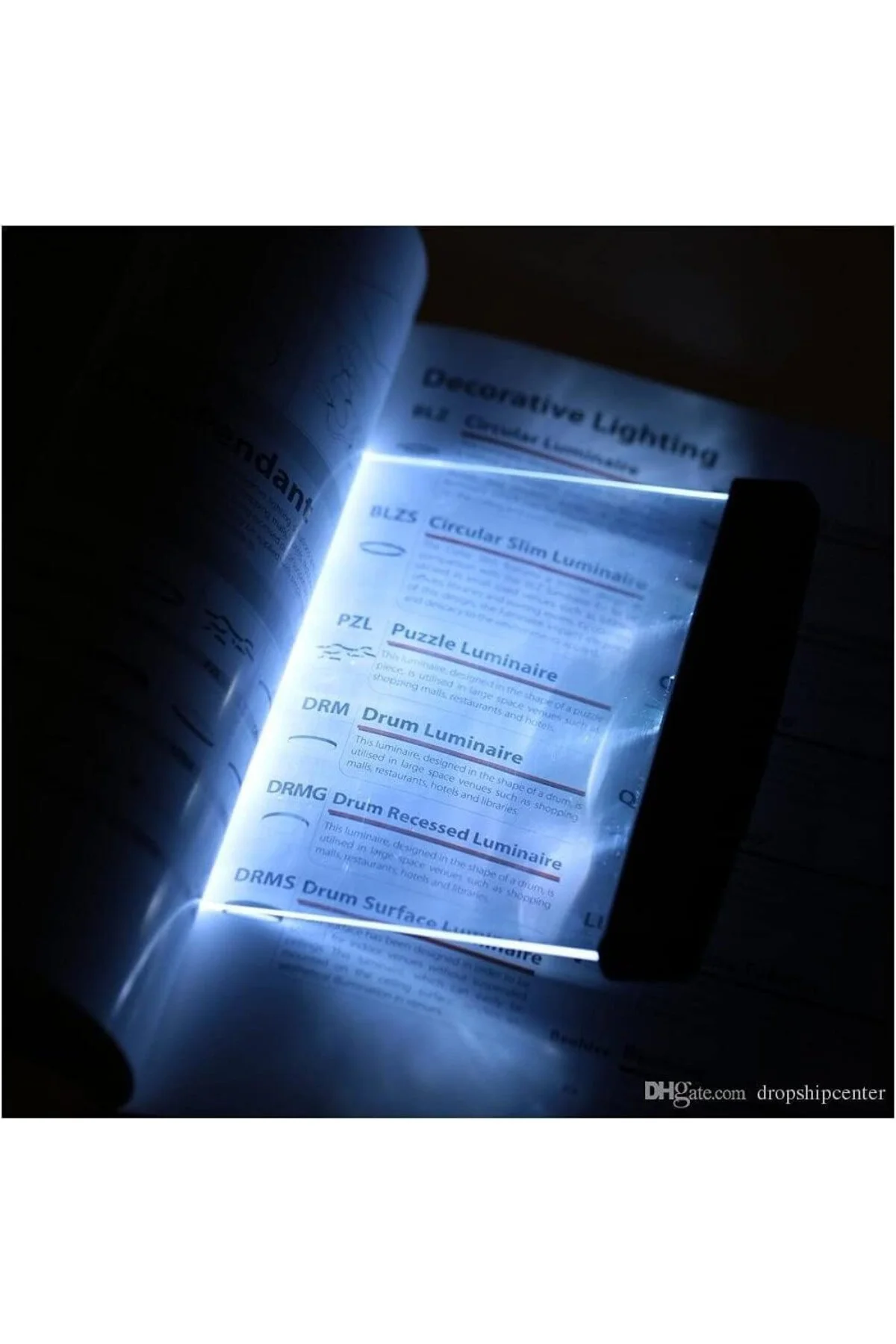LED Kitap Okuma Lambası – Sayfa Arasına Giren Şeffaf Pleksi Işık,