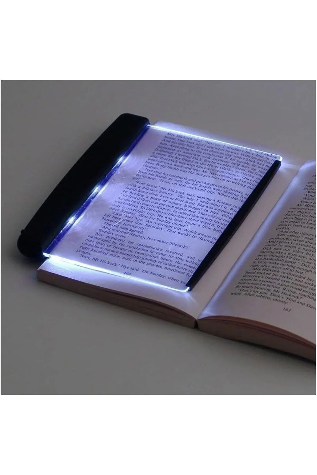 LED Kitap Okuma Lambası – Sayfa Arasına Giren Şeffaf Pleksi Işık,