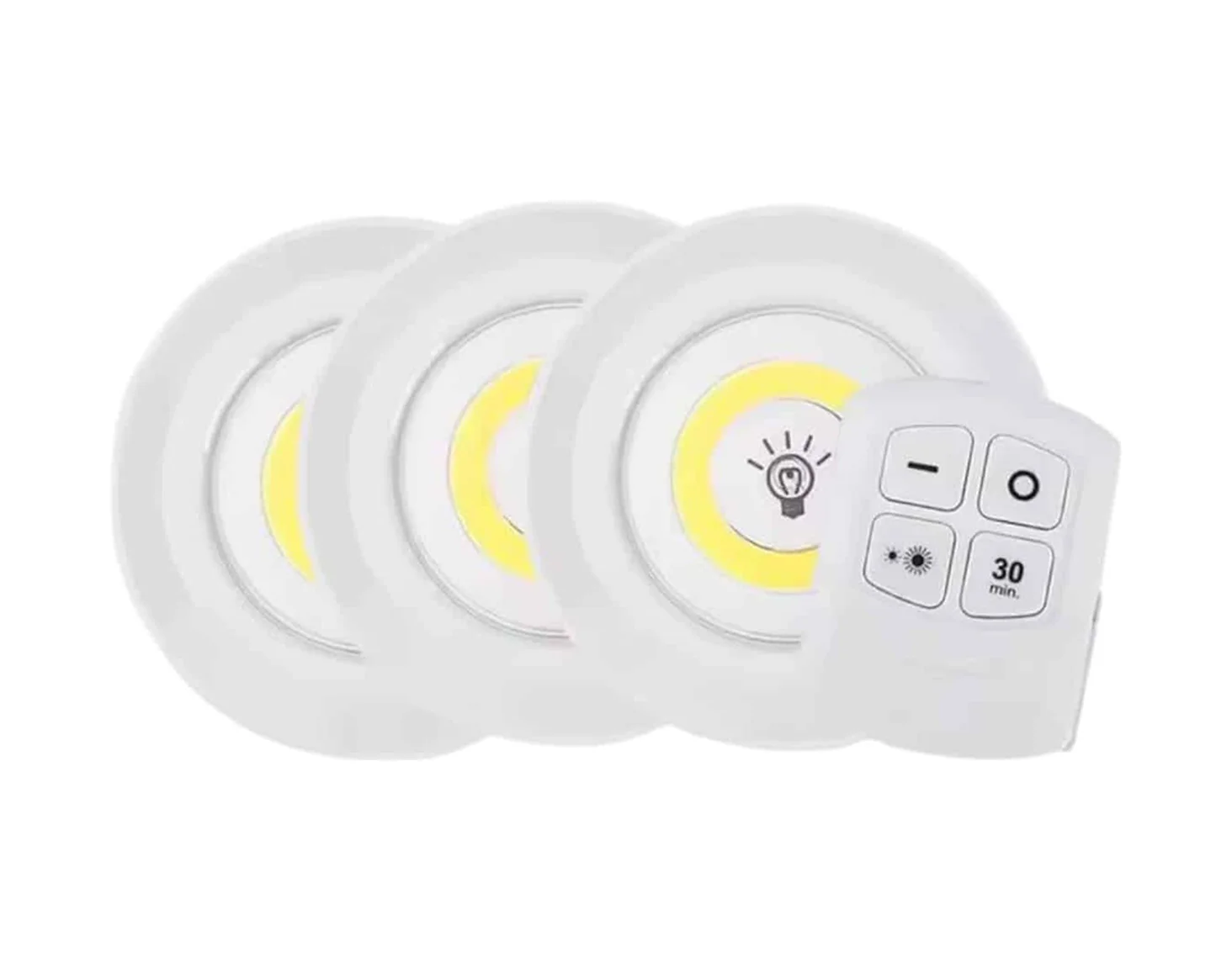 Led Lamba 3'lü Uzaktan Kumandalı Yapışkanlı - Lisinya