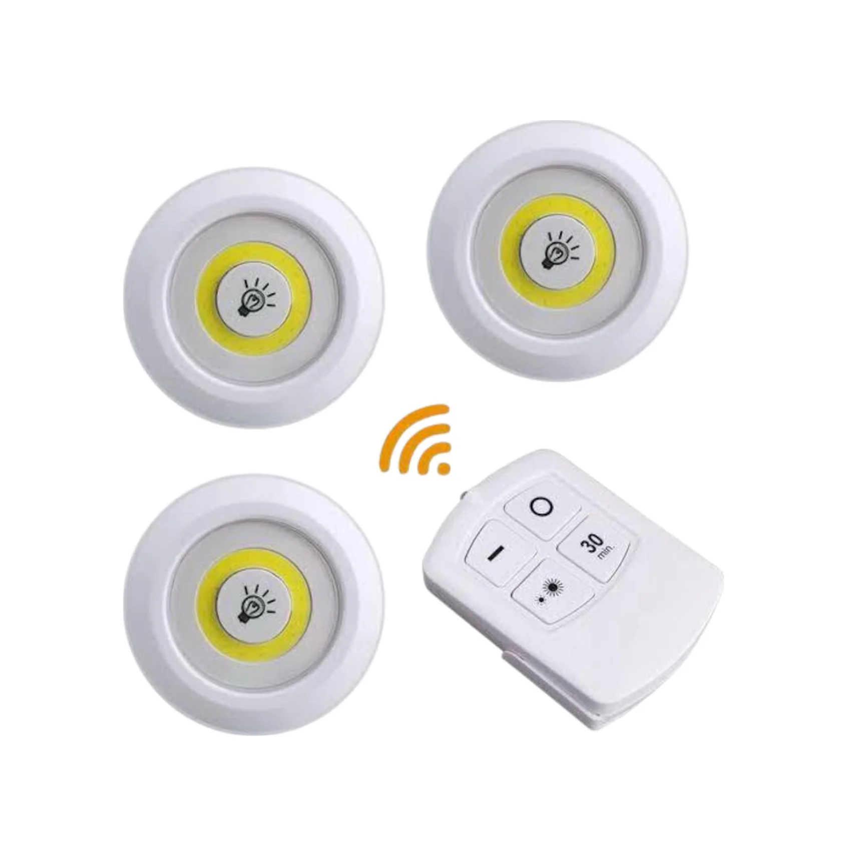Led Lamba 3'lü Uzaktan Kumandalı Yapışkanlı Diğer