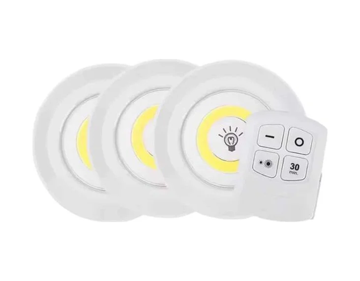 Led Lamba 3'lü Uzaktan Kumandalı Yapışkanlı - Lisinya Diğer