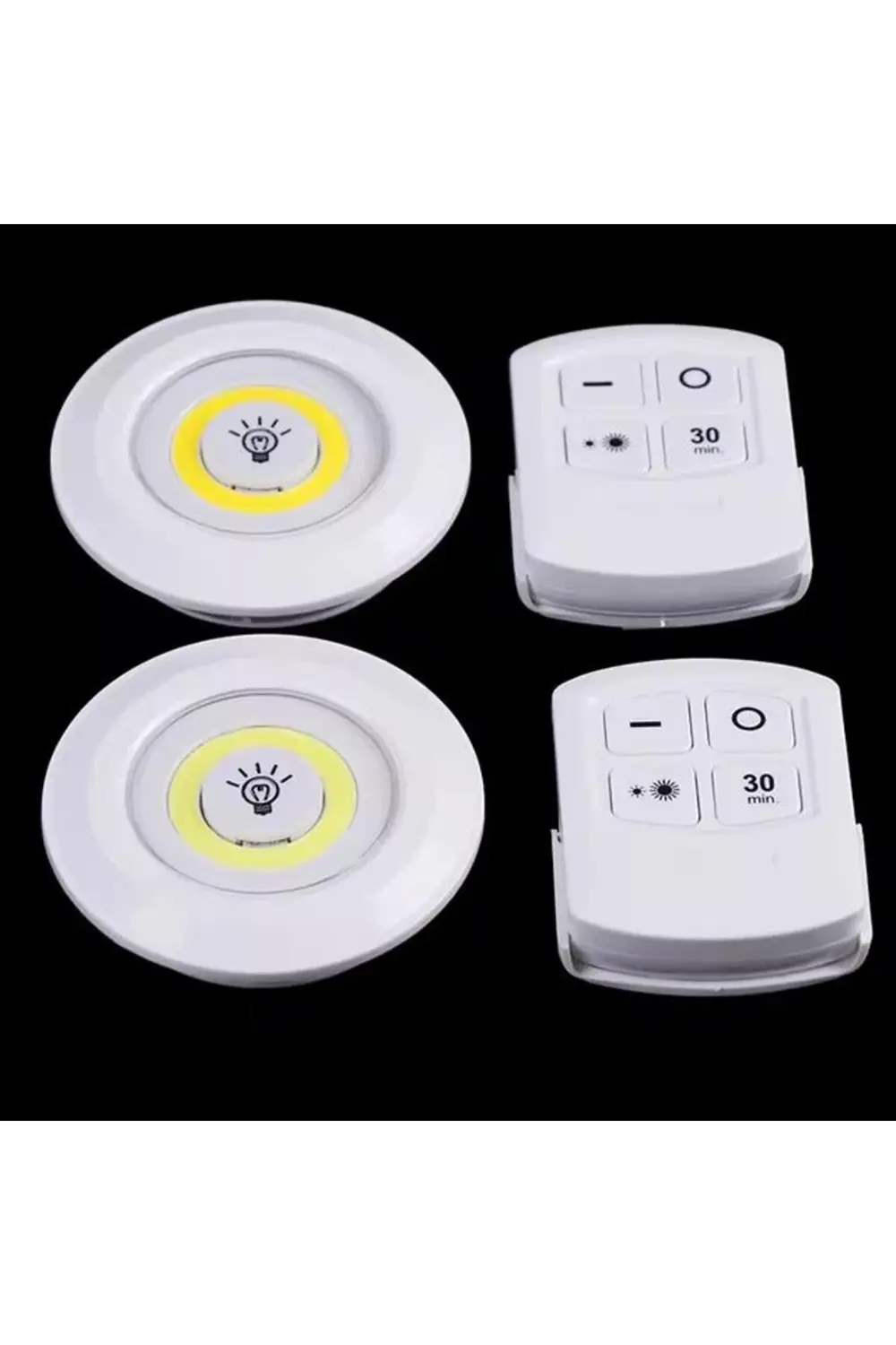 Led Lamba 3'lü Uzaktan Kumandalı Yapışkanlı Beyaz Işık