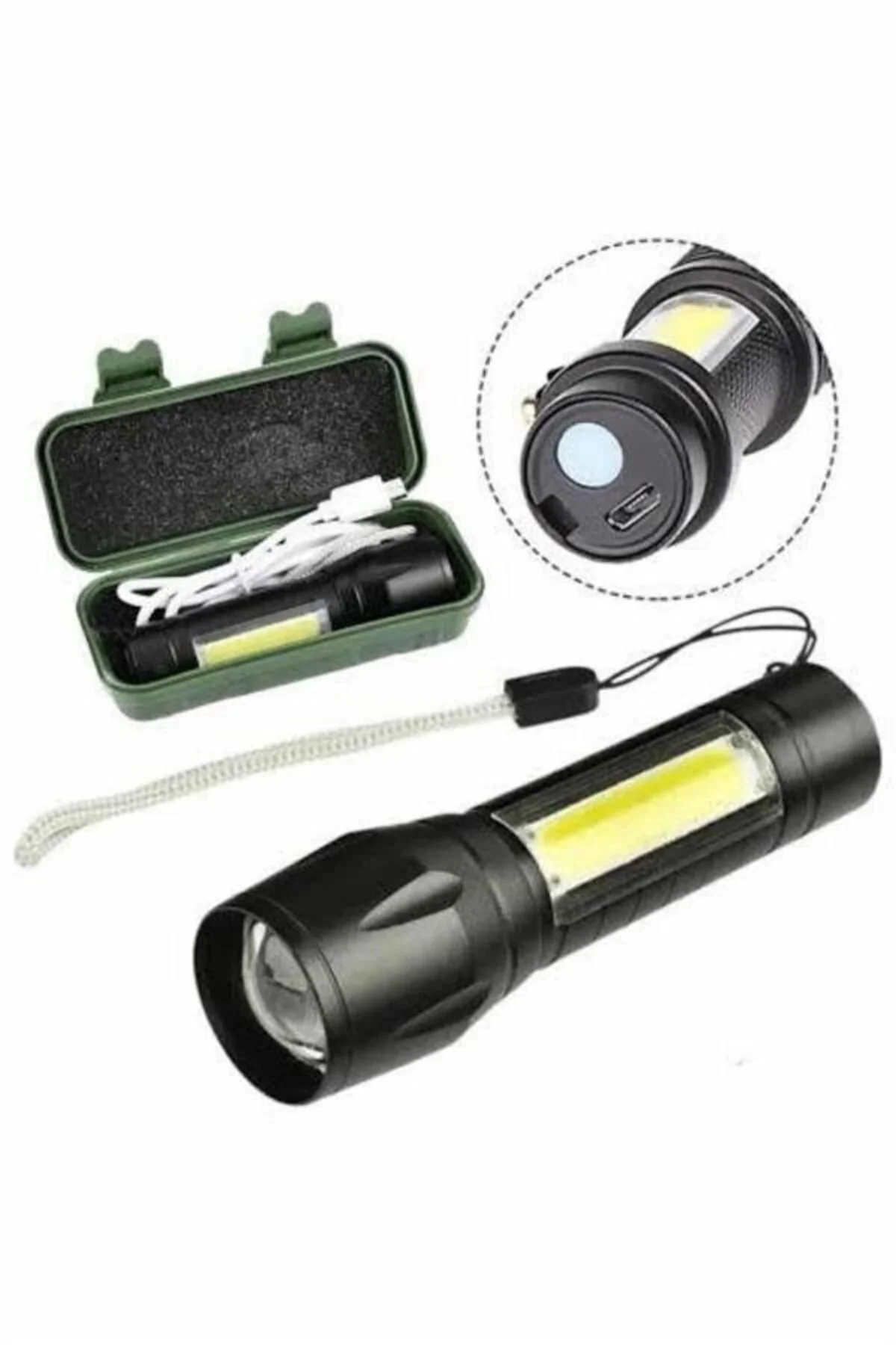 Led Lamba El Feneri Küçük Taşınabilir Usb Şarjlı Acil Durum Lambası