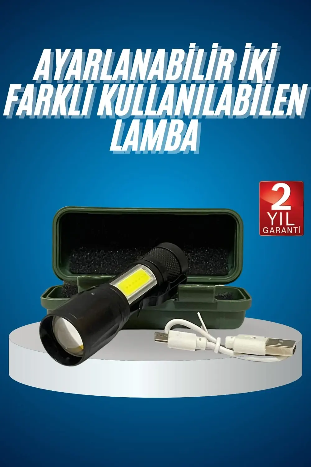 Led Lamba El Feneri Küçük Taşınabilir USB Şarjlı Acil Durum Lamba